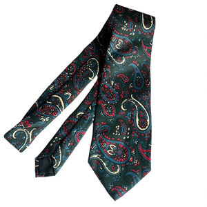 Robert Talbott 100% Silk English Hand Block Hunter Green Paisley Classic Tie